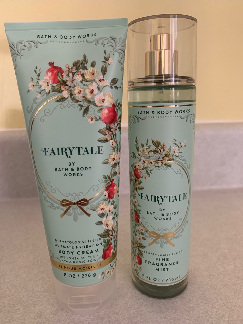 Bath & Body Works Fairytale Body Cream & Fragrance Mist - Mint Green Floral